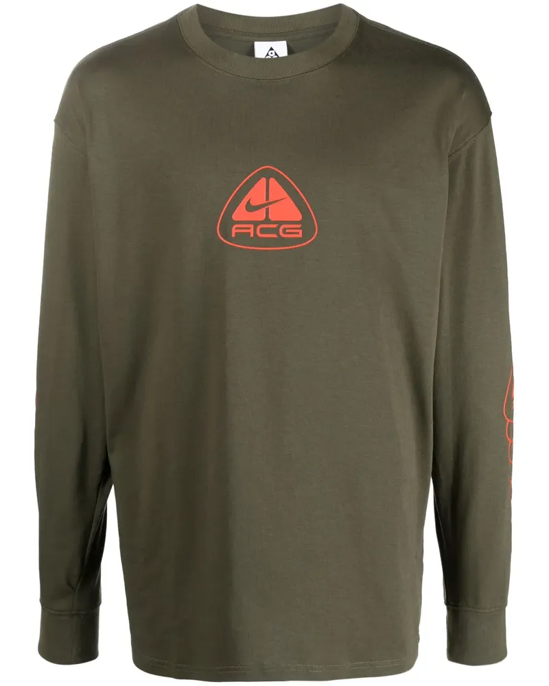 Nike ACG T-Shirt mit Logo-Print - Grün Grün