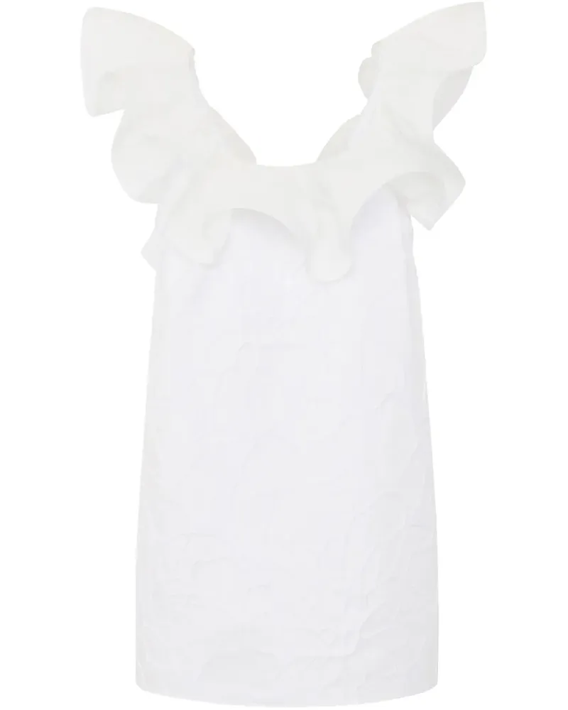 Elisabetta Franchi Geblümtes Jacquard-Kleid - Weiß Weiß