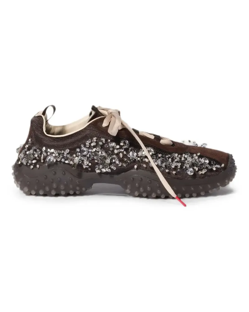 Miu Miu Bubble Sneakers aus Tech-Stoff und Wildleder - Braun Braun
