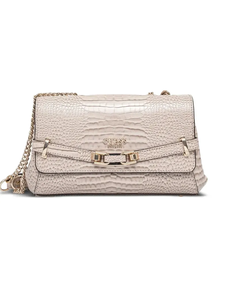 Guess Schultertasche mit Kroko-Effekt - BEIGE Beige