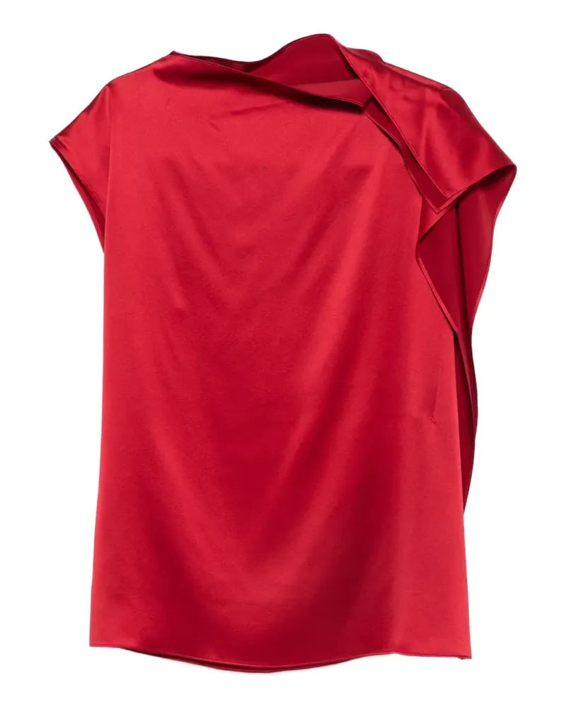SPORTMAX Asymmetrisches Oberteil mit Rüschen am Ausschnitt - Rot Rot