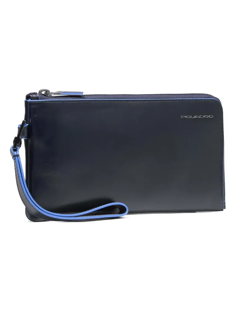 Piquadro leather wristlet clutch bag - Blau Blau