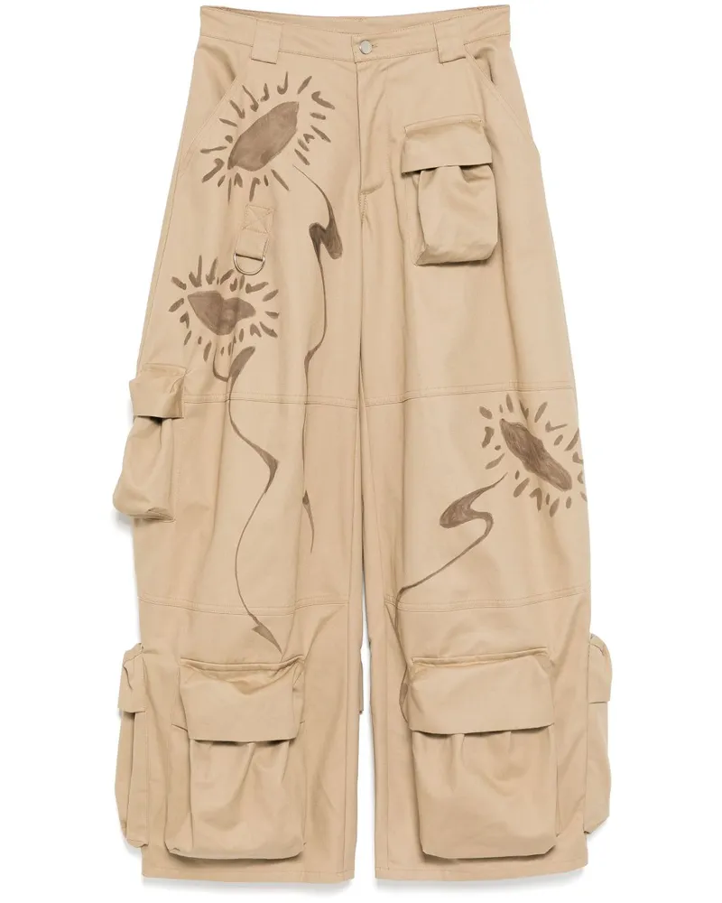 Collina Strada Daisy Garden Cargohose - Nude Nude