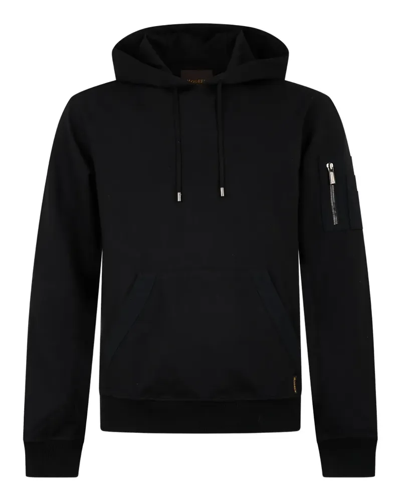 MOORER Hoodie mit Reißverschlusstasche - Schwarz Schwarz