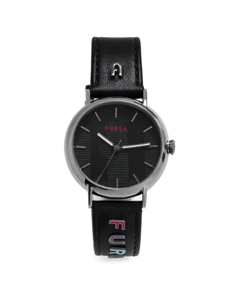Furla Armbanduhr mit Logo 38mm - Schwarz Schwarz