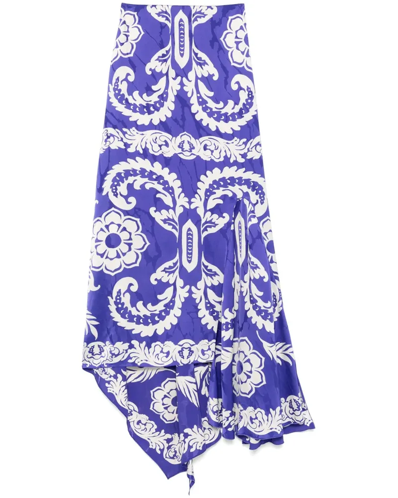 Etro Asymmetrischer Midirock - Blau Blau