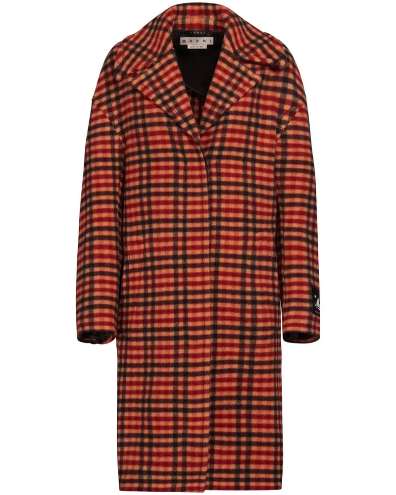Marni Wavy Check Mantel - Orange Orange