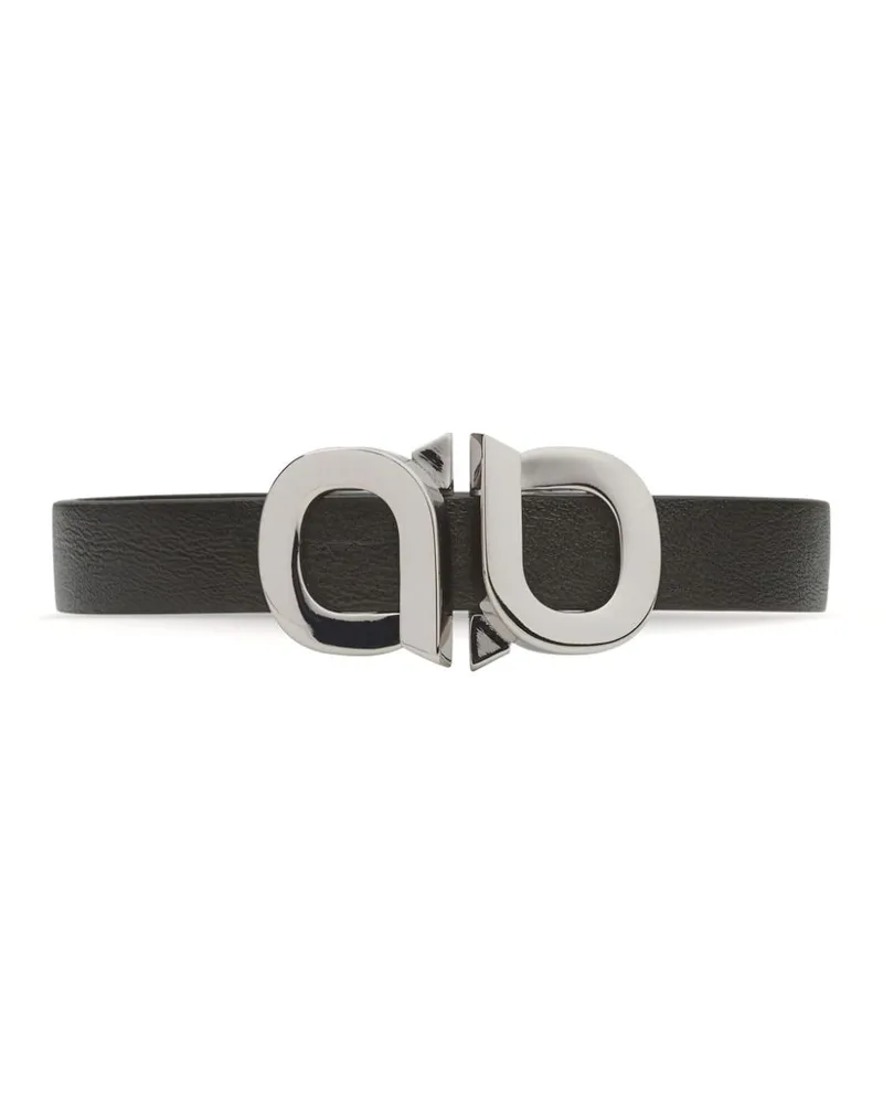 Ferragamo Lederarmband mit Gancini-Schnalle - Schwarz Schwarz