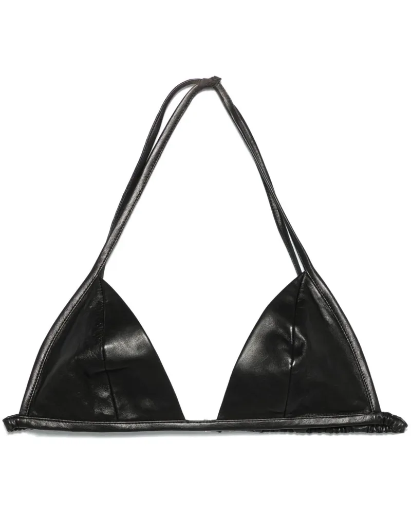 Rick Owens Cropped-Oberteil aus Leder - Schwarz Schwarz