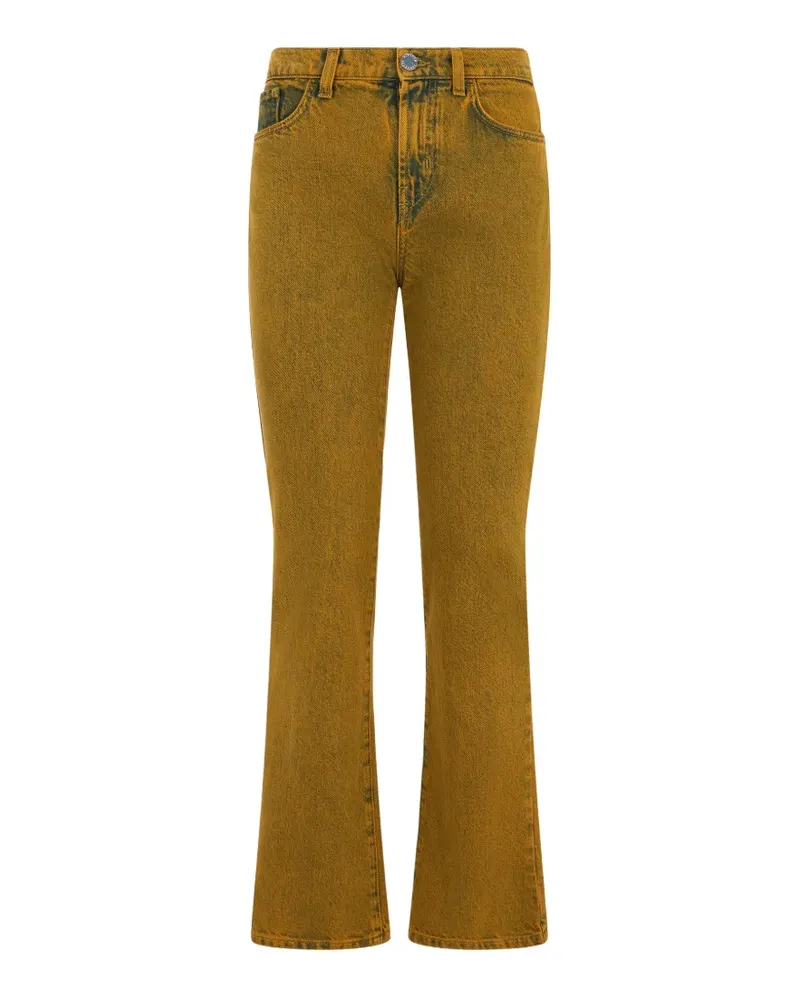 Alberta Ferretti logo-patch flared jeans - Gelb Gelb