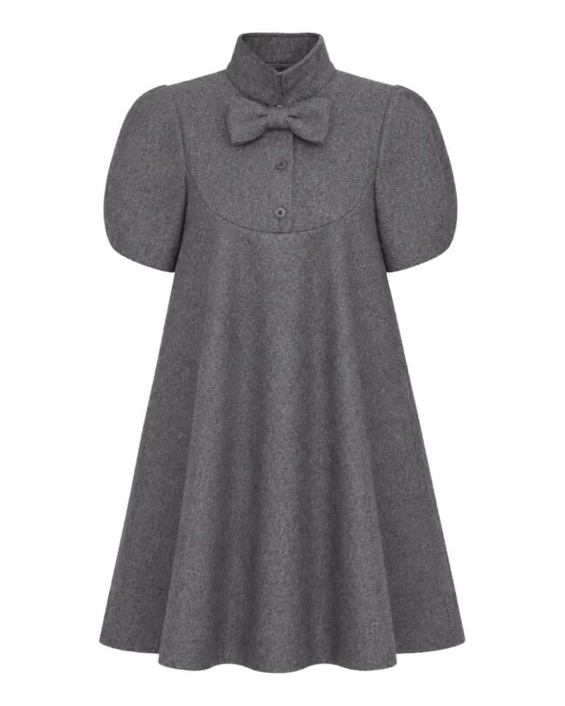 pushBUTTON bow-collar puff-sleeve mini dress - Grau Grau