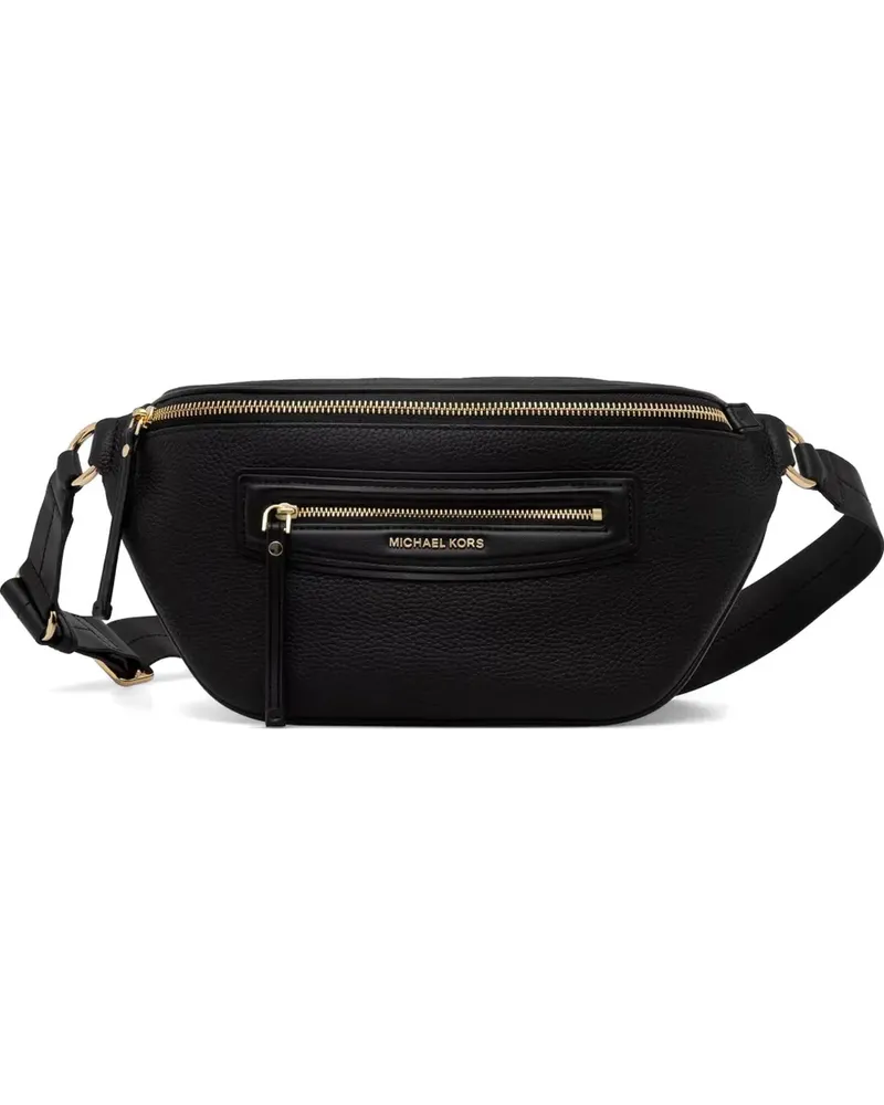 Michael Kors medium logo-plaque pebbled-leather belt bag - Schwarz Schwarz