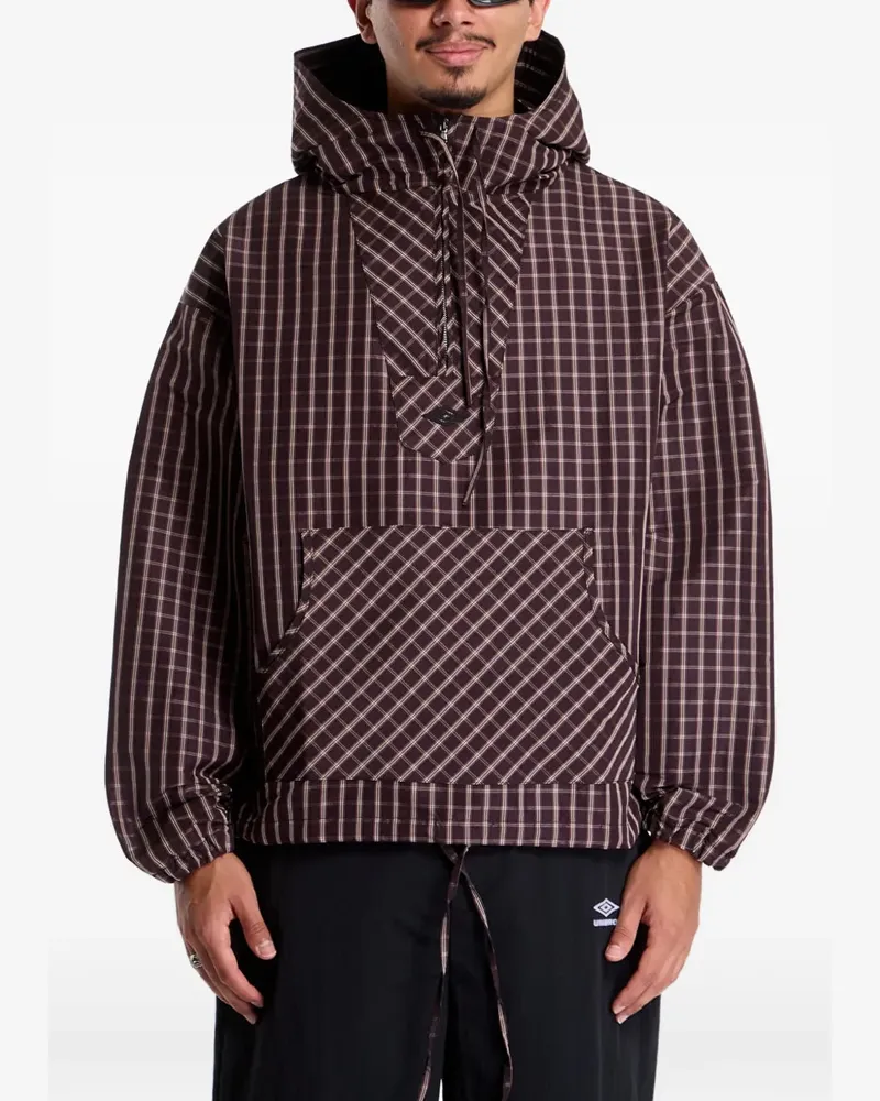 Umbro Karierter Anorak mit Maskendetail - Braun Braun