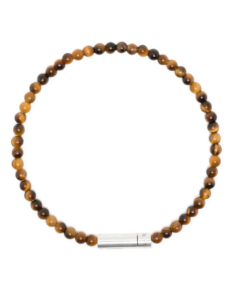 Le Gramme tiger eye beads cable bracelet - Braun Braun