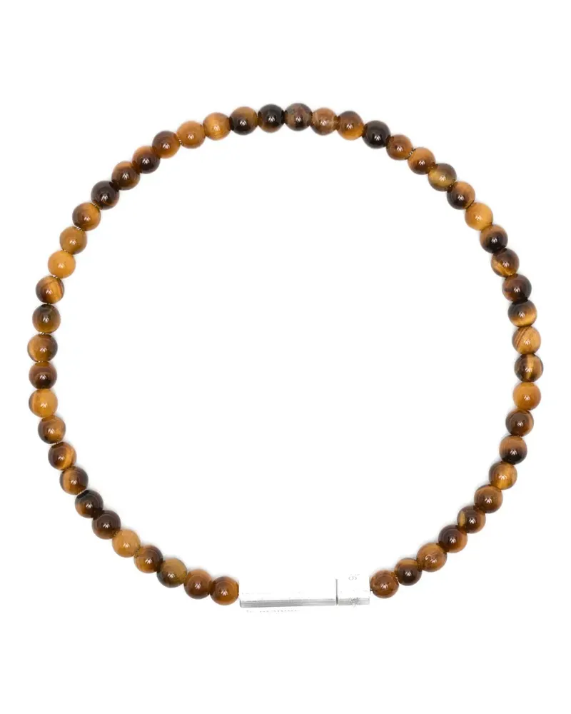 Le Gramme tiger eye beads cable bracelet - Braun Braun