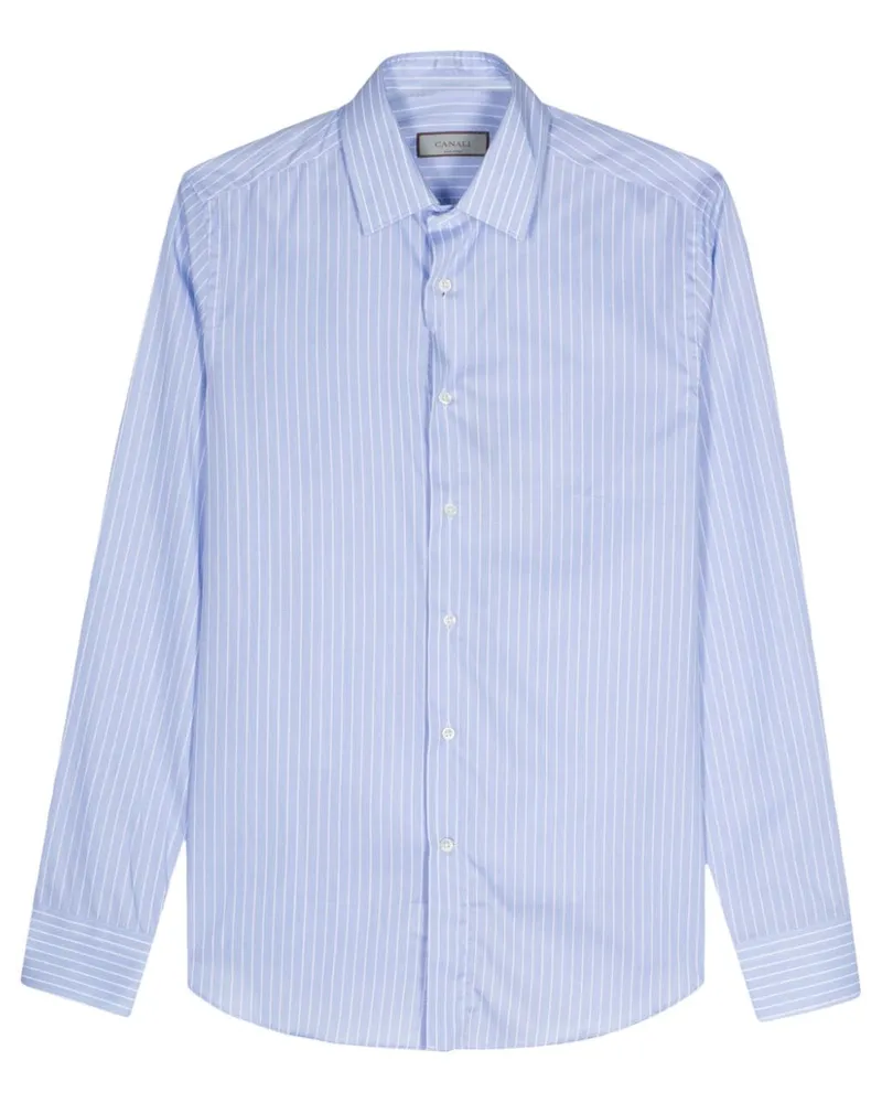 Canali Gestreiftes Hemd - Blau Blau