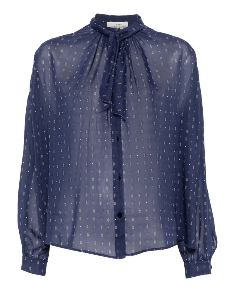 forte_forte Bluse mit Print - Blau Blau