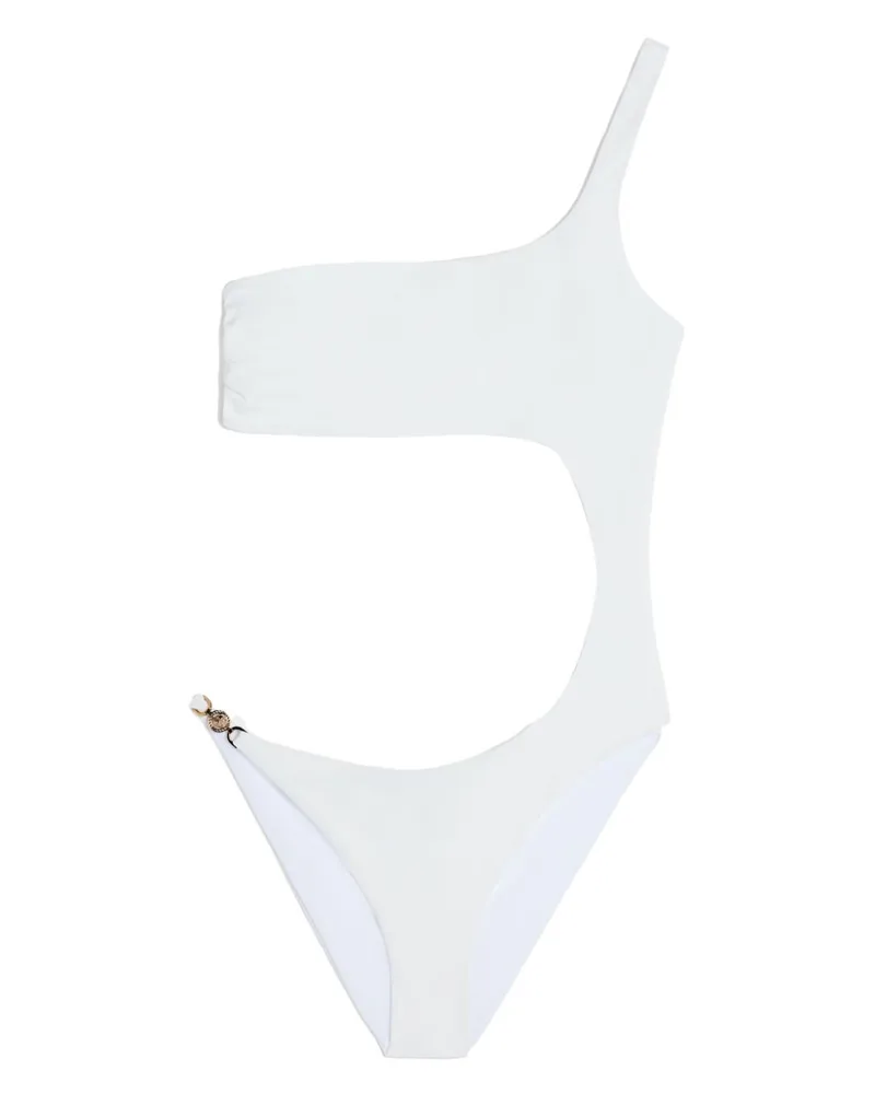 Versace Badeanzug mit Medusa-Schild - Weiß Weiß