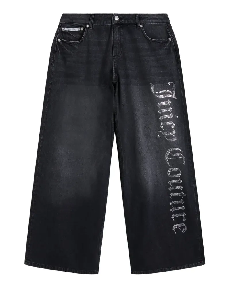Juicy Couture Wide-Leg-Jeans mit Diamanten - Schwarz Schwarz