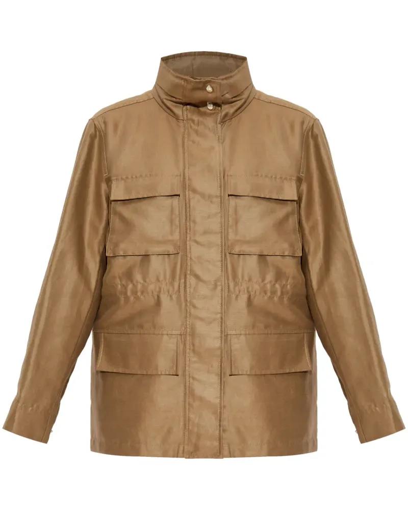Moncler Utility-Jacke aus Leinen - Braun Braun