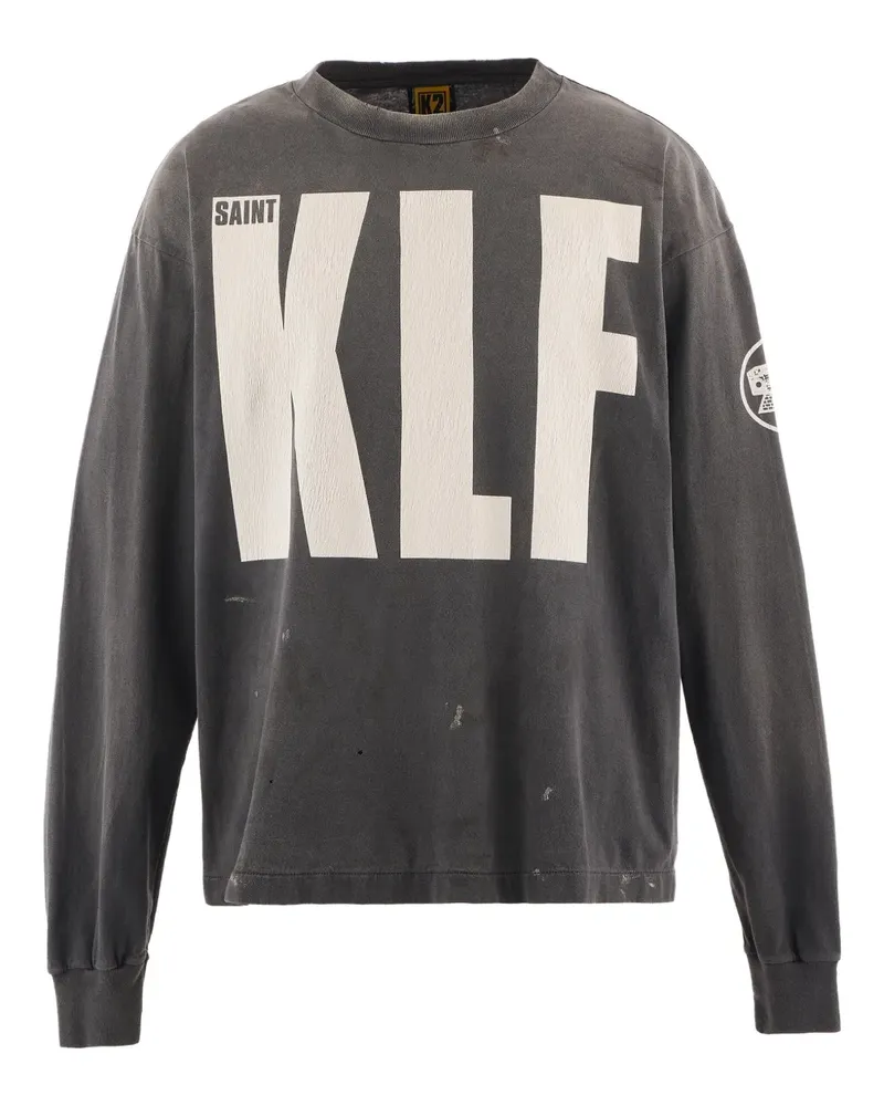 SAINT MXXXXXX KLF Langarmshirt mit grafischem Print - Grau Grau