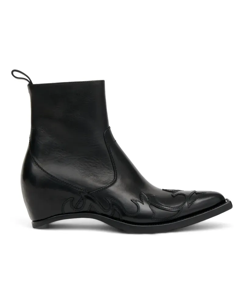 Maison Margiela flame-embroidered cowboy boots - Schwarz Schwarz