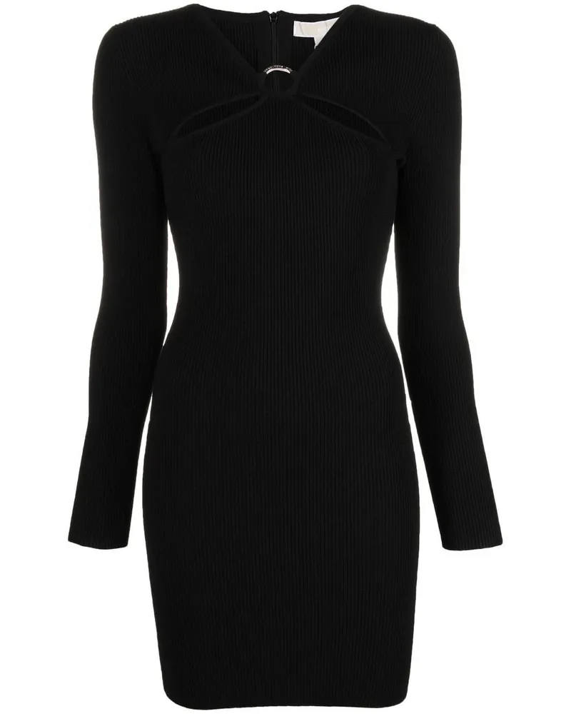 Michael Kors Geripptes Minikleid - Schwarz Schwarz