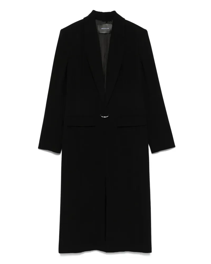 Thierry Mugler Einreihiger Mantel mit Ringverschluss - Schwarz Schwarz