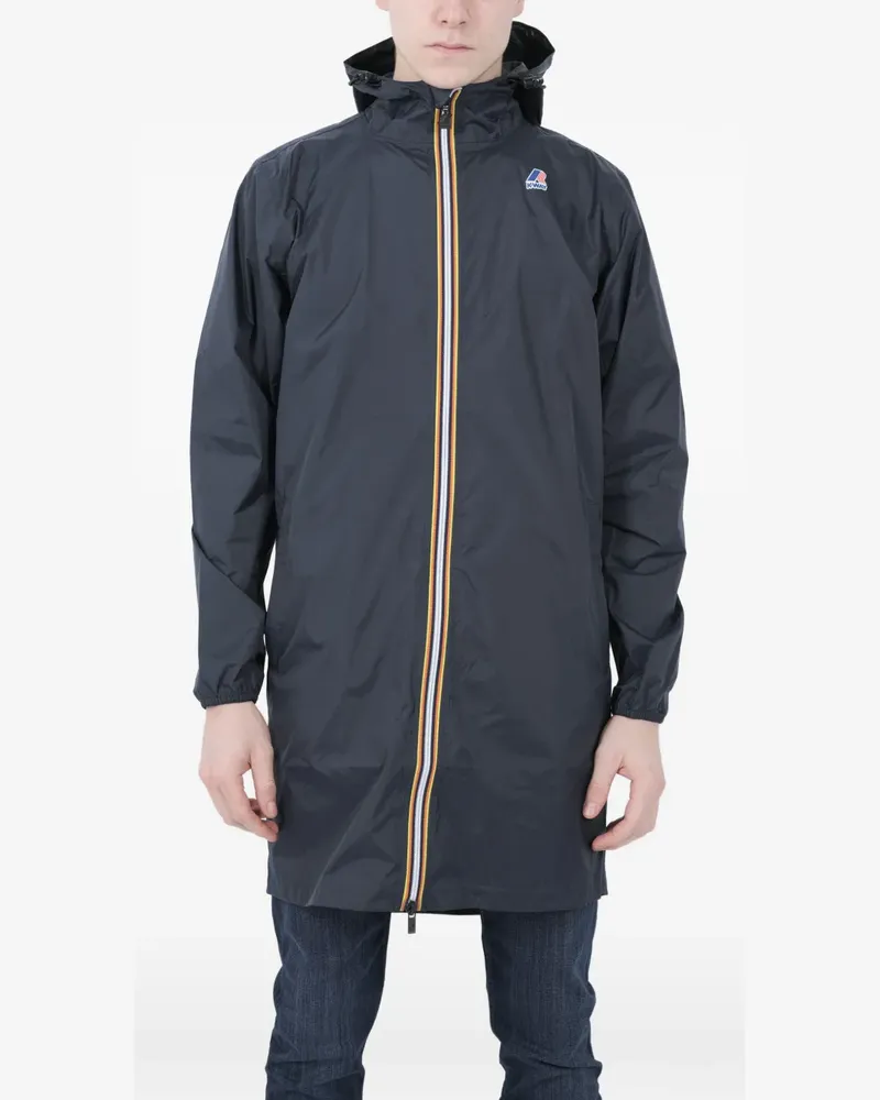 K-Way contrast zip parka - Blau Blau