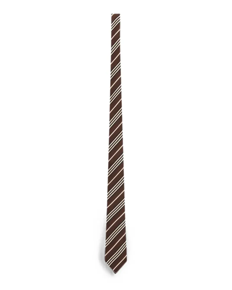 Saint Laurent striped tie in silk - Braun Braun