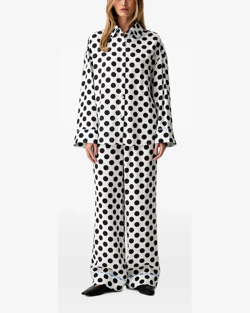 SLEEPER polka-dot wide-leg trousers - Weiß Weiß