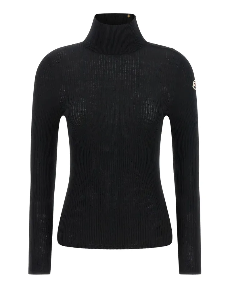 Moncler Gerippter Rollkragenpullover - Schwarz Schwarz