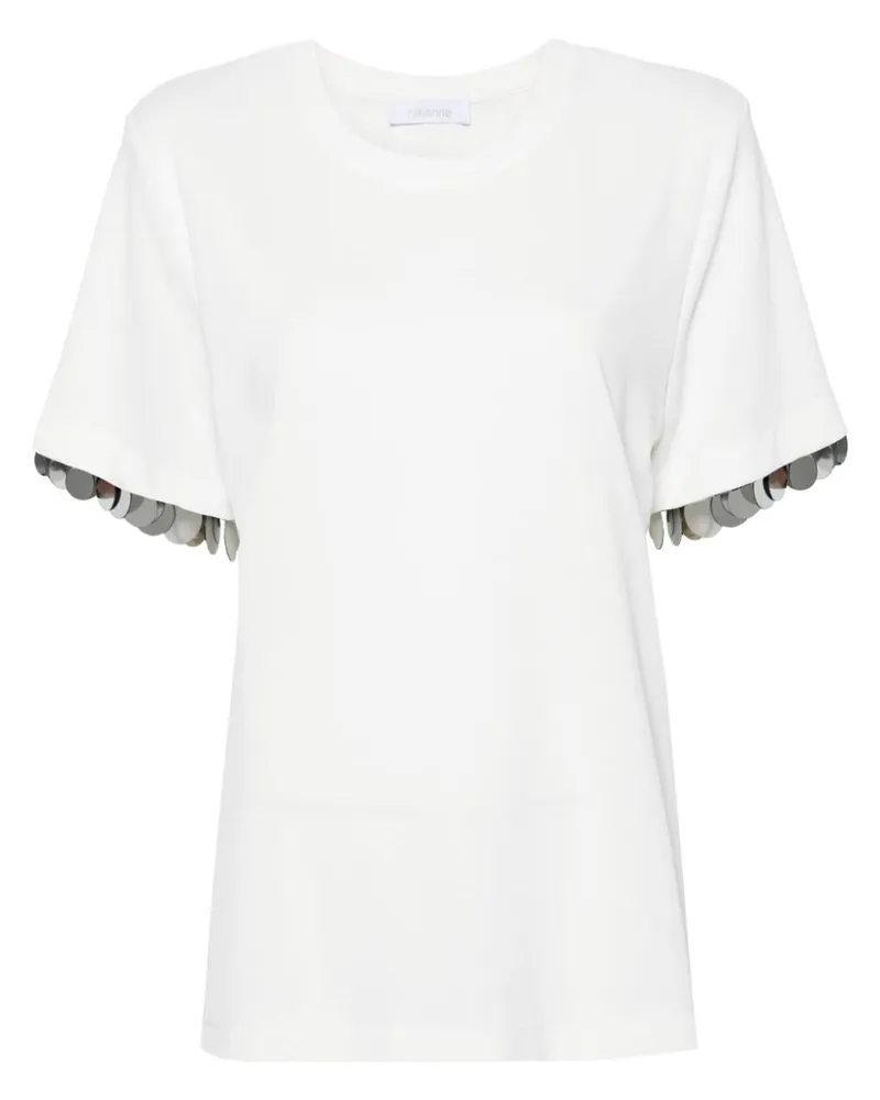 Paco Rabanne T-Shirt mit Pailletten - Weiß Weiß