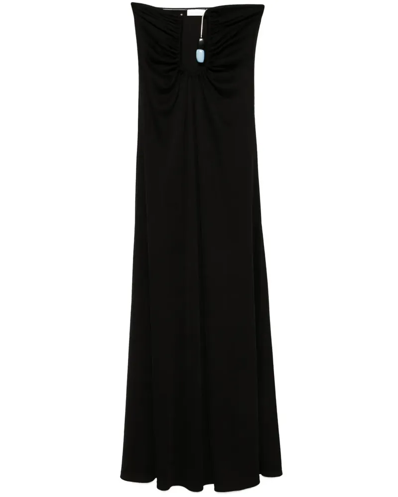 Christopher Esber Schulterfreies Helix Kleid mit Kristallen - Schwarz Schwarz