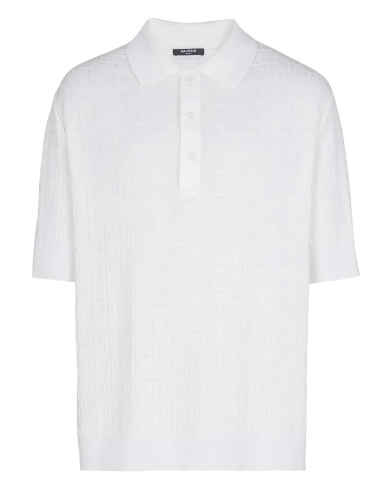 Balmain Poloshirt mit PB-Monogramm - Weiß Weiß