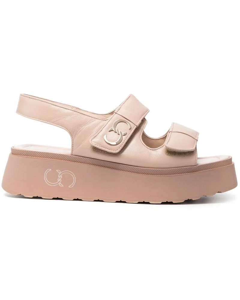 Casadei Plateau-Sandalen mit doppeltem Riemen - Nude Nude