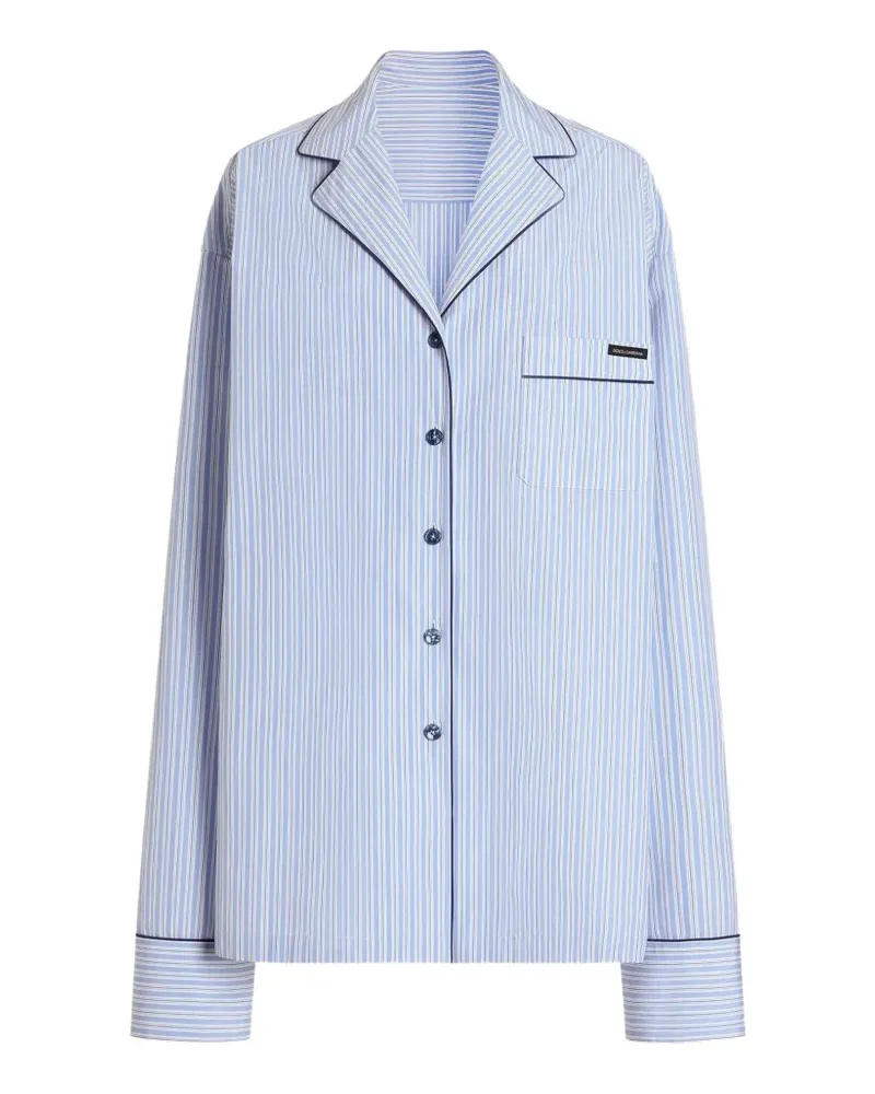 Dolce & Gabbana Gestreiftes Hemd mit Brusttasche - Blau Blau