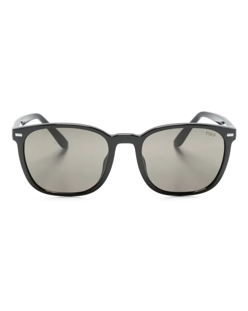 Ralph Lauren Gravierte Sonnenbrille mit rundem Gestell - Schwarz Schwarz