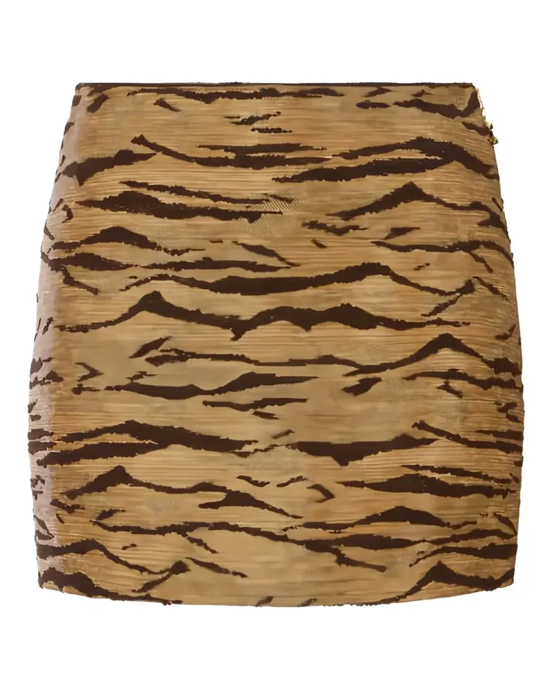 Elisabetta Franchi tiger print short skirt - Nude Nude