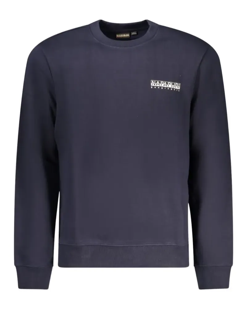 Napapijri logo-print crew-neck sweater - Blau Blau