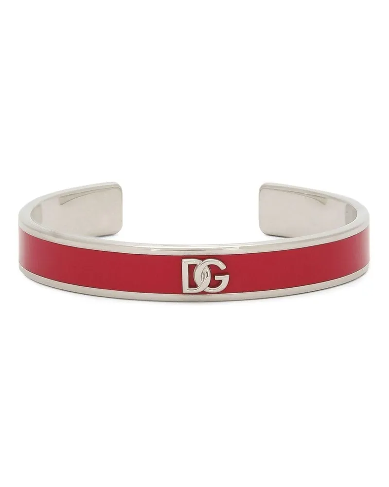 Dolce & Gabbana Armreif mit Logo-Schild Silber
