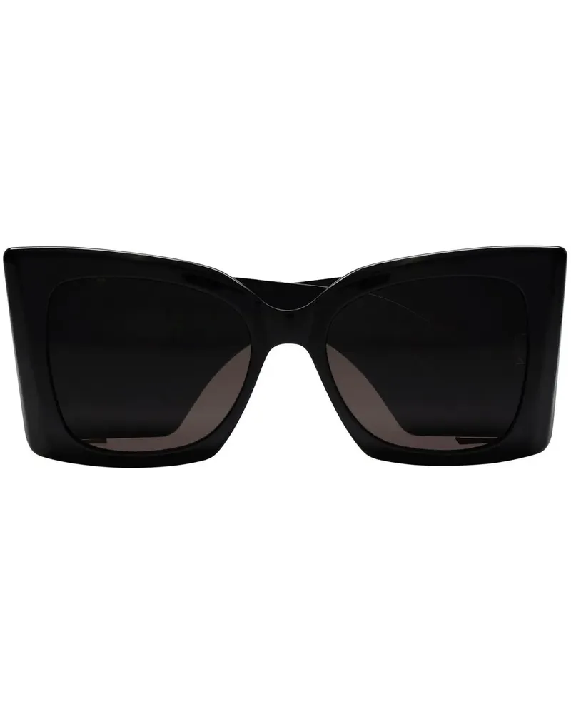 Saint Laurent Sonnenbrille mit eckigem Gestell - Schwarz Schwarz