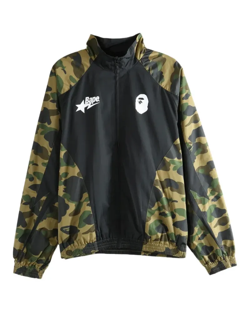 BAPE camouflage-print panelled jacket - Schwarz Schwarz