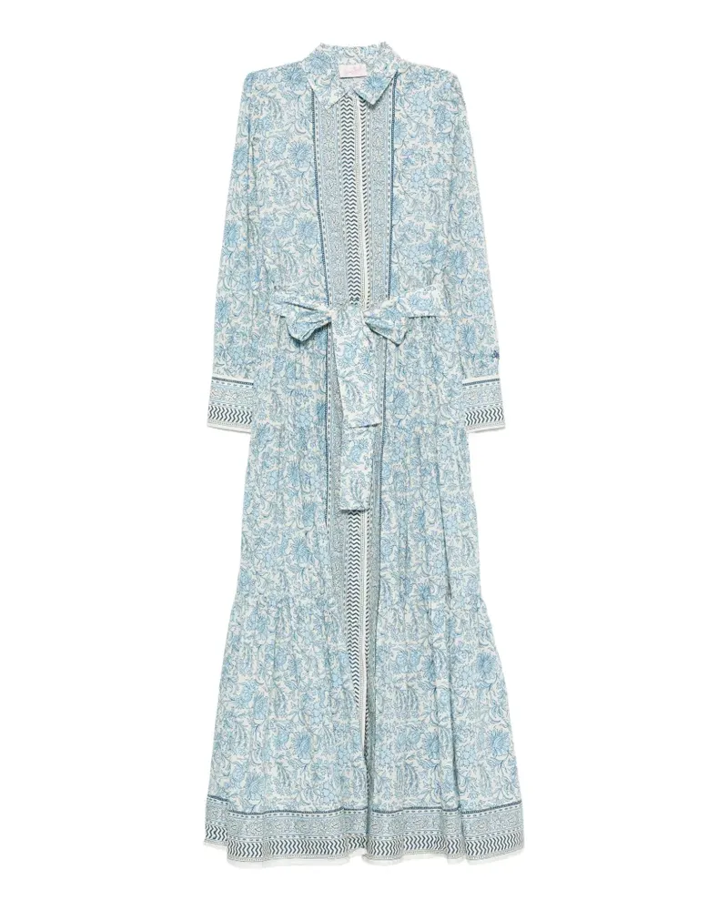 MC2 Saint Barth Jensen floral-print tiered maxi dress - Blau Blau