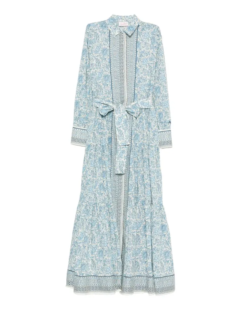 MC2 Saint Barth Jensen floral-print tiered maxi dress - Blau Blau