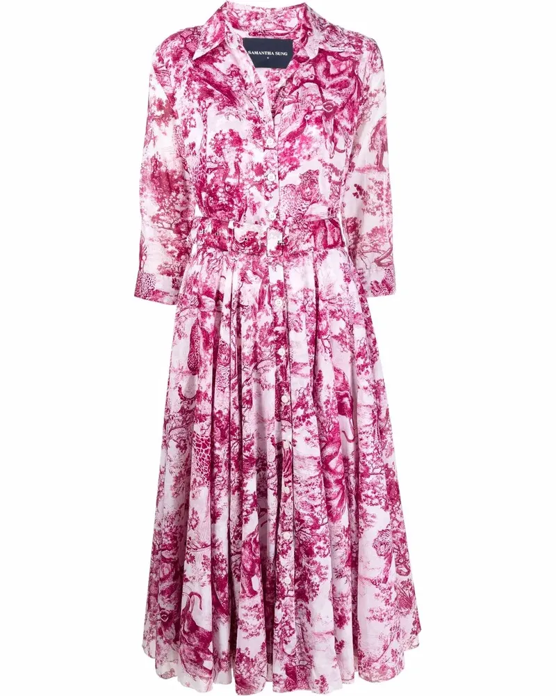 Samantha Sung Hemdkleid mit Gürtel - Weiß Weiß