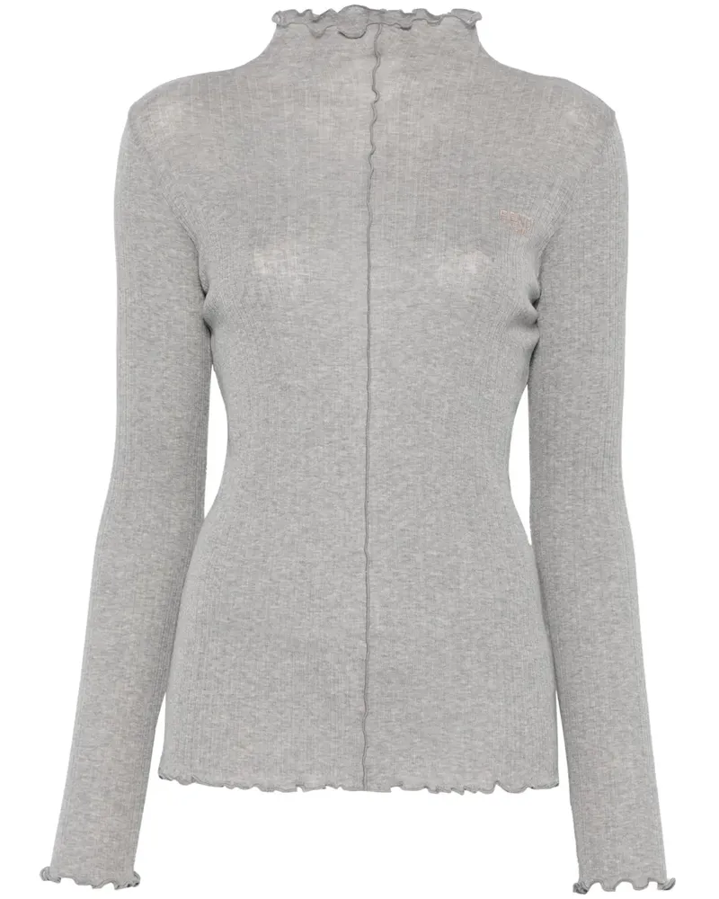 Fendi Geripptes Oberteil - Grau Grau