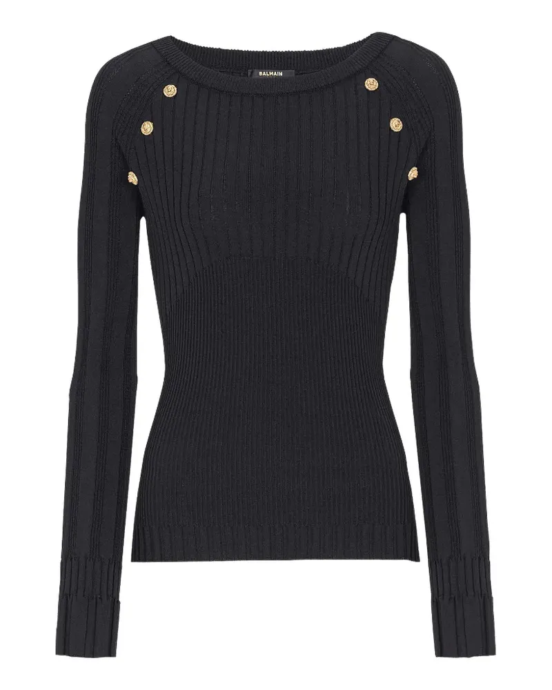 Balmain Pullover mit drei Knöpfen - Schwarz Schwarz