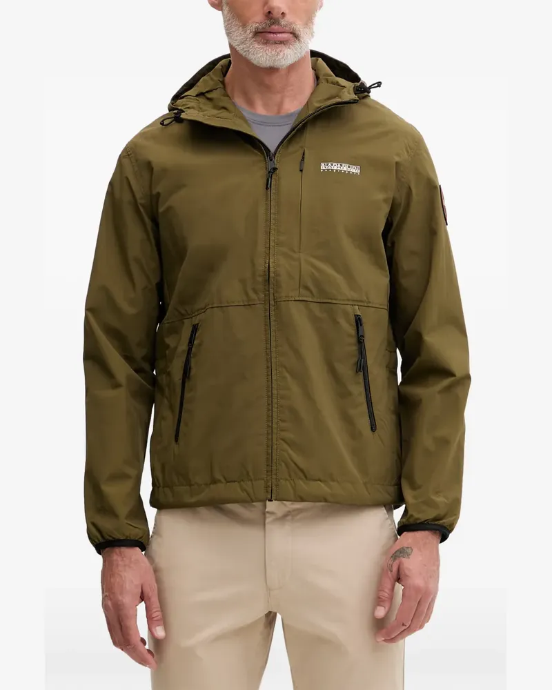 Napapijri logo-patch hooded jacket - Grün Grün