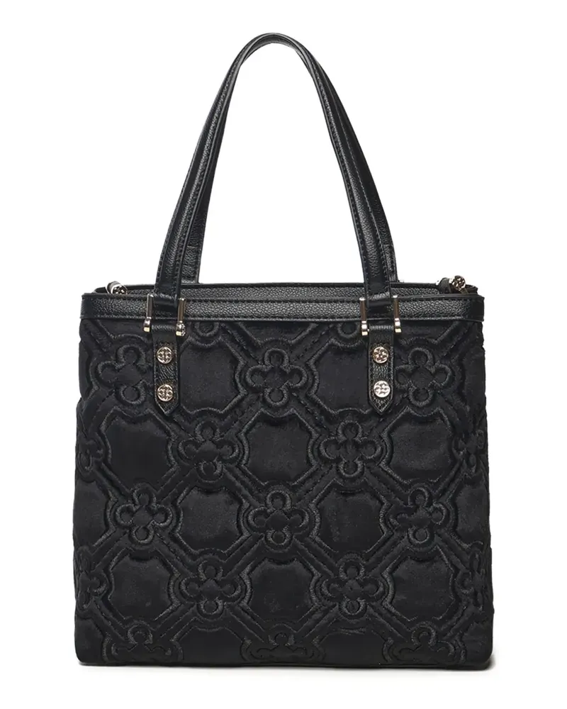 V°73 Cate Tote Bag mit Blumenmuster - Schwarz Schwarz